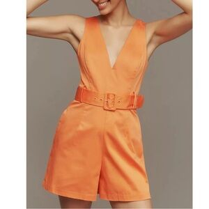 Hutch Orange Belted Romper